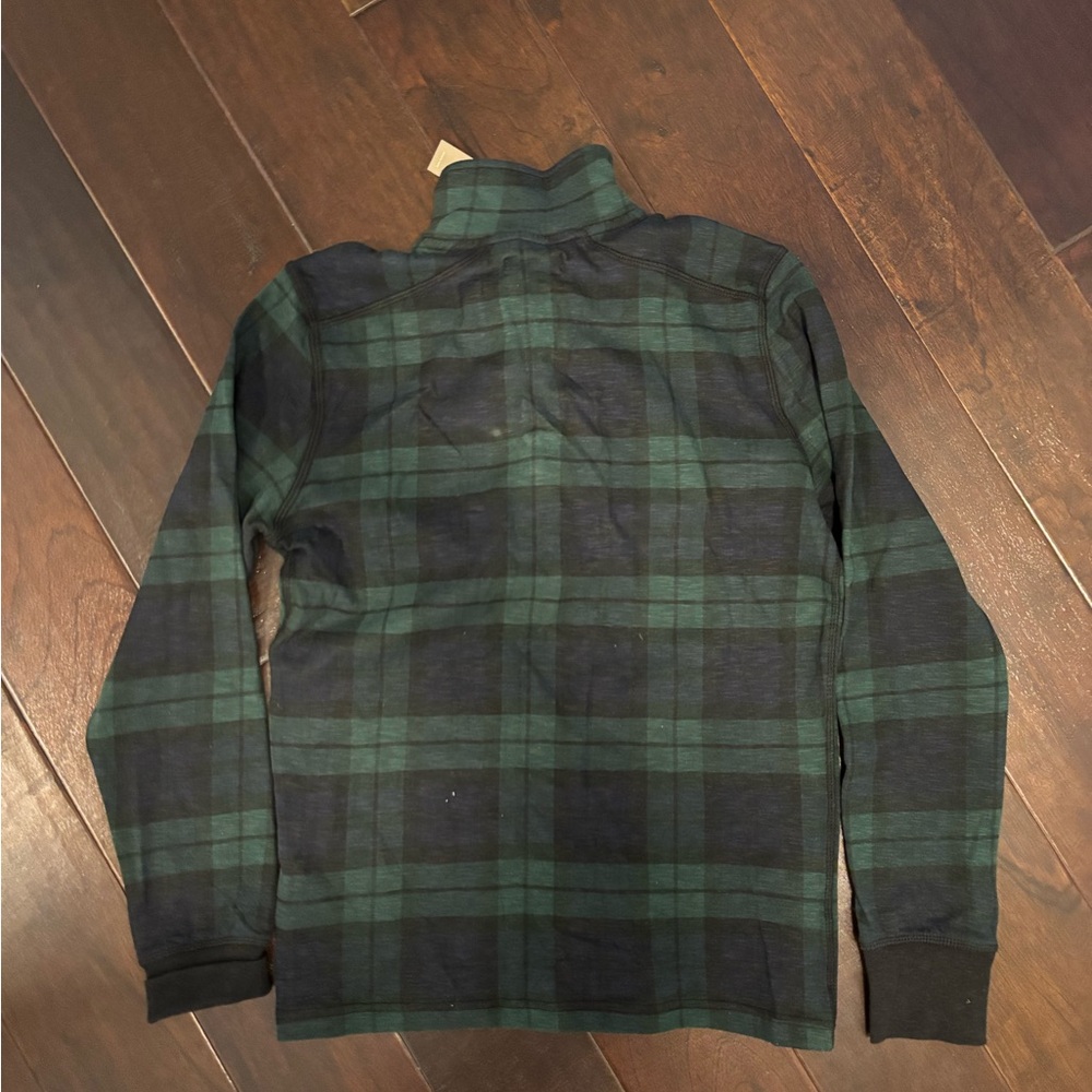 J.Crew black watch quarter zip mock neck sweater brand with tags size small